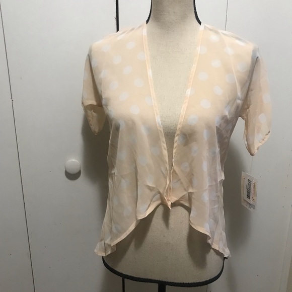 LuLaRoe Tops - LulaRoe Bianka Top Tan/ White Size 2